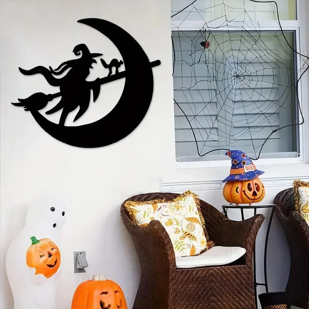 Metal Wall Decor Halloween Witch Door Hanger Halloween Front Door Decor Home Decor Metal Artwork Halloween Decorations