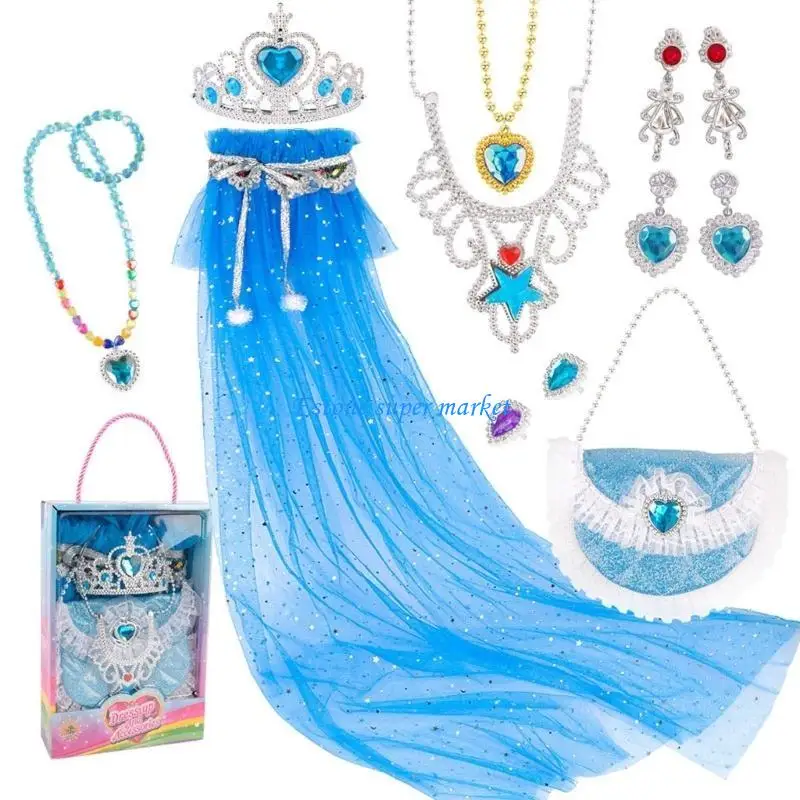 090B PrincessCloak Dress Up Princess Fairy Wand Jewelry Fairy Costume Fairy Princess Costume Girl Birthday Costume