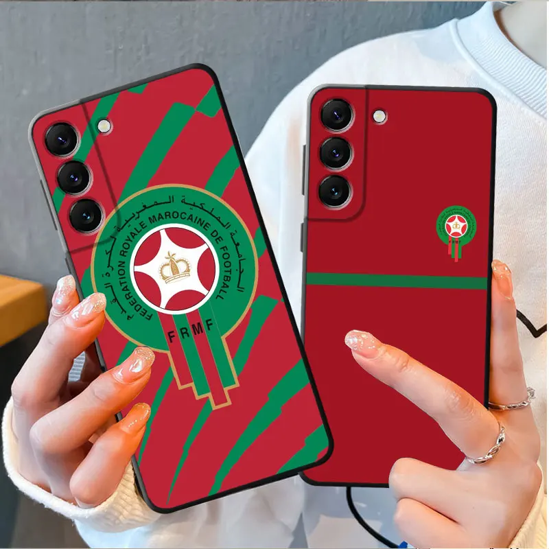 For Samsung S22 Ultra 5G S20 FE S21 Plus Note 20 10 S10 Lite S10e S9 S7 S8 S20FE Note20 Note10 Phone Funda Morocco Flag Soft