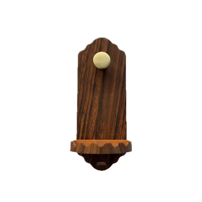 -Walnut Wood Self Adhesive Wall Hooks No Drilling Damage Free Hanger for Clothes Coat Towel Robe Ideal for Bathroom Bedroom