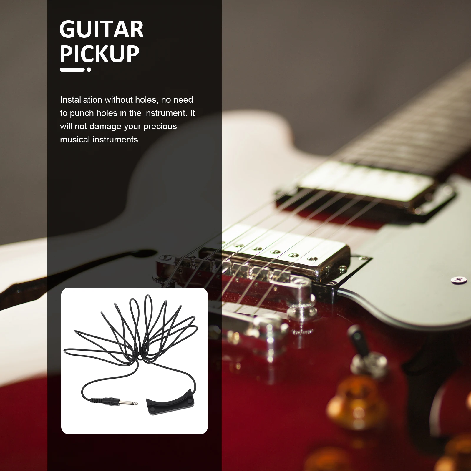

Guitar Pickup Accessory Electric Bass Instrument Magnet Durable Practical Folk Acoustic Ukulele Banjo Sound Eliminate