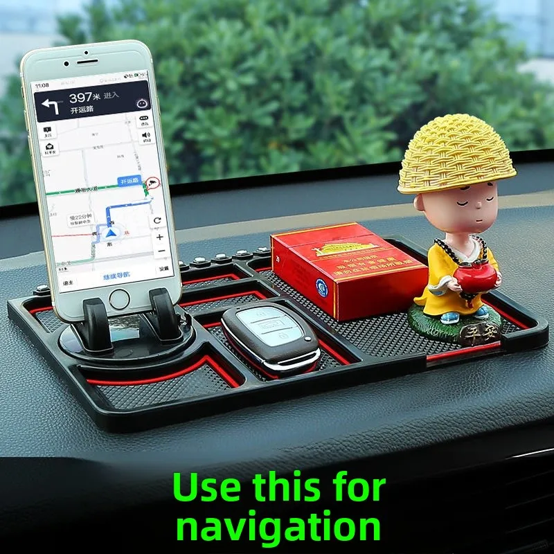 

Universal Car Dashboard Phone Holder Navigation Support Bracket Anti-Slip Pad Creative Multi-Functional Car Phone Stand