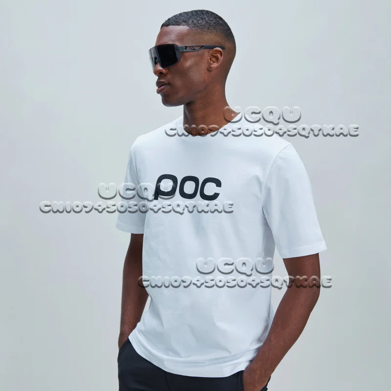 

25 New Motocross POC Casual Retro T-shirt Motorcycle Sport Speed Conquer Men's MARIA Loose Breathable Sweat Absorbing Cotton Top