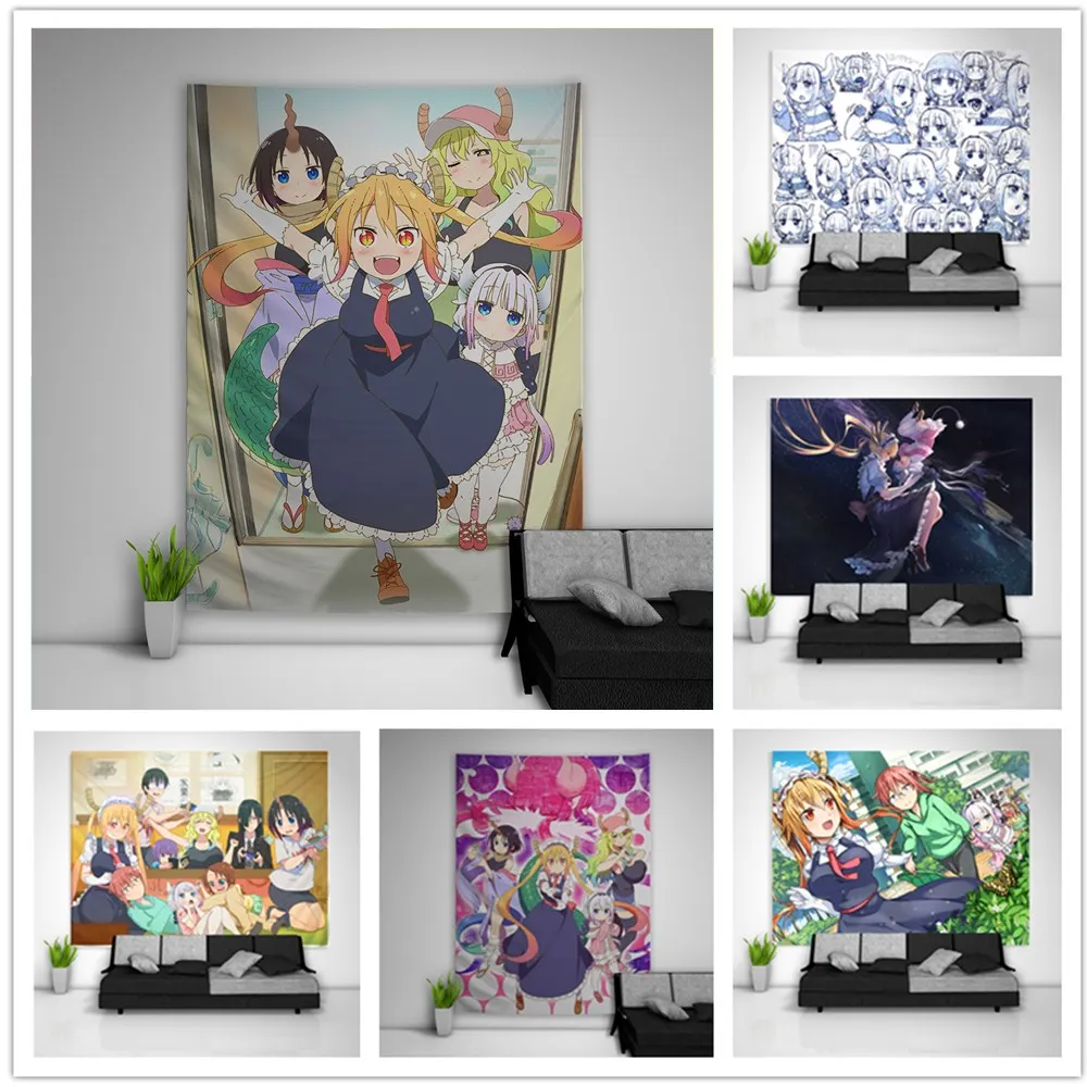 Canvas Painting Kids Wall Art Home Decor Miss Kobayashi's Dragon Maid Tohru Kanna Kamui Wall Decor Posters Room Decora Pictures