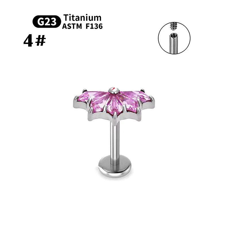 سبائك التيتانيوم ورقة القرط ثقب المجوهرات #5