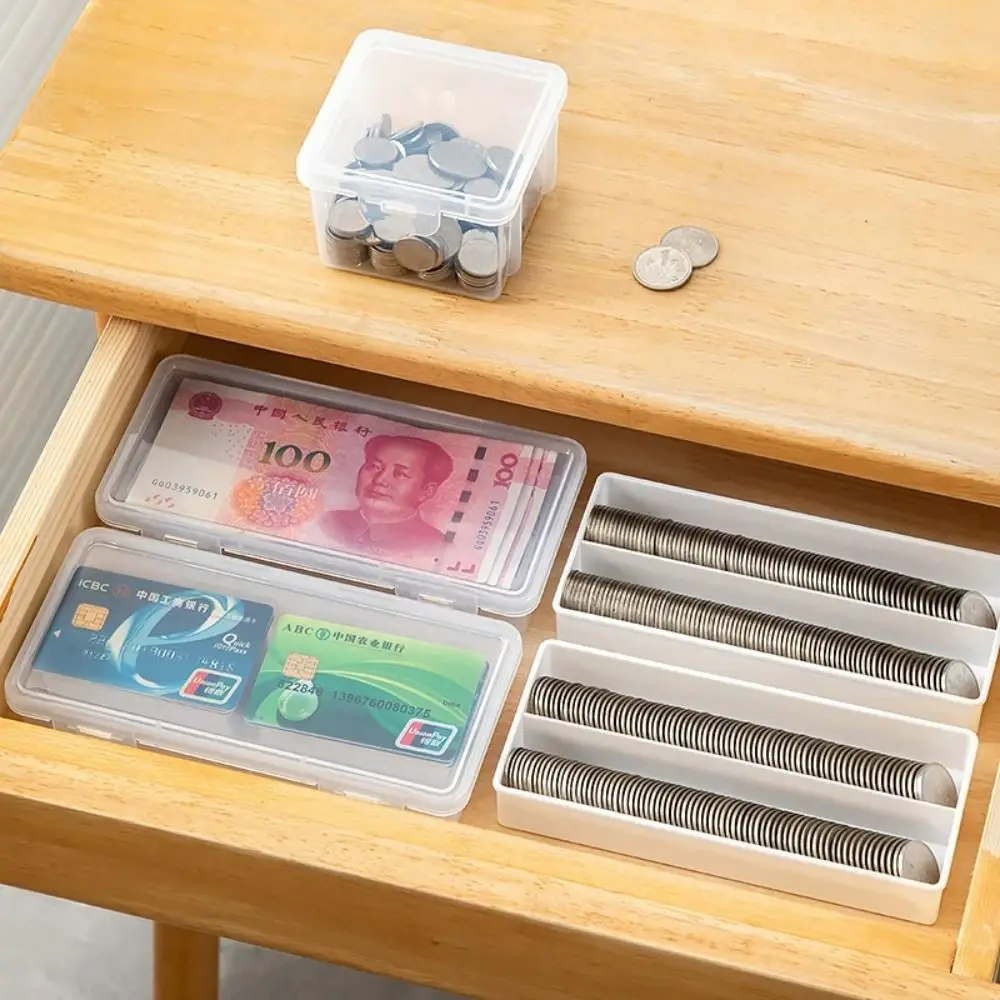 PP Paper Money Storage Box Transparent Large Capacity Currency Banknote Case Convenient Portable Coin Storage Collection Holder