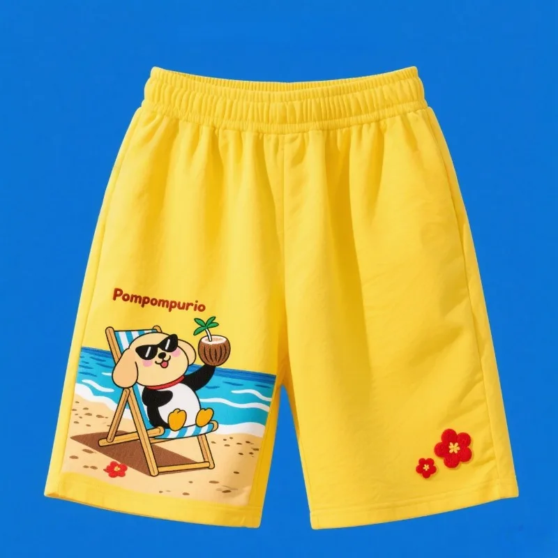 

MOTO-Summer Must - Have! Pompompurin Relaxing on Beach Kids Shorts