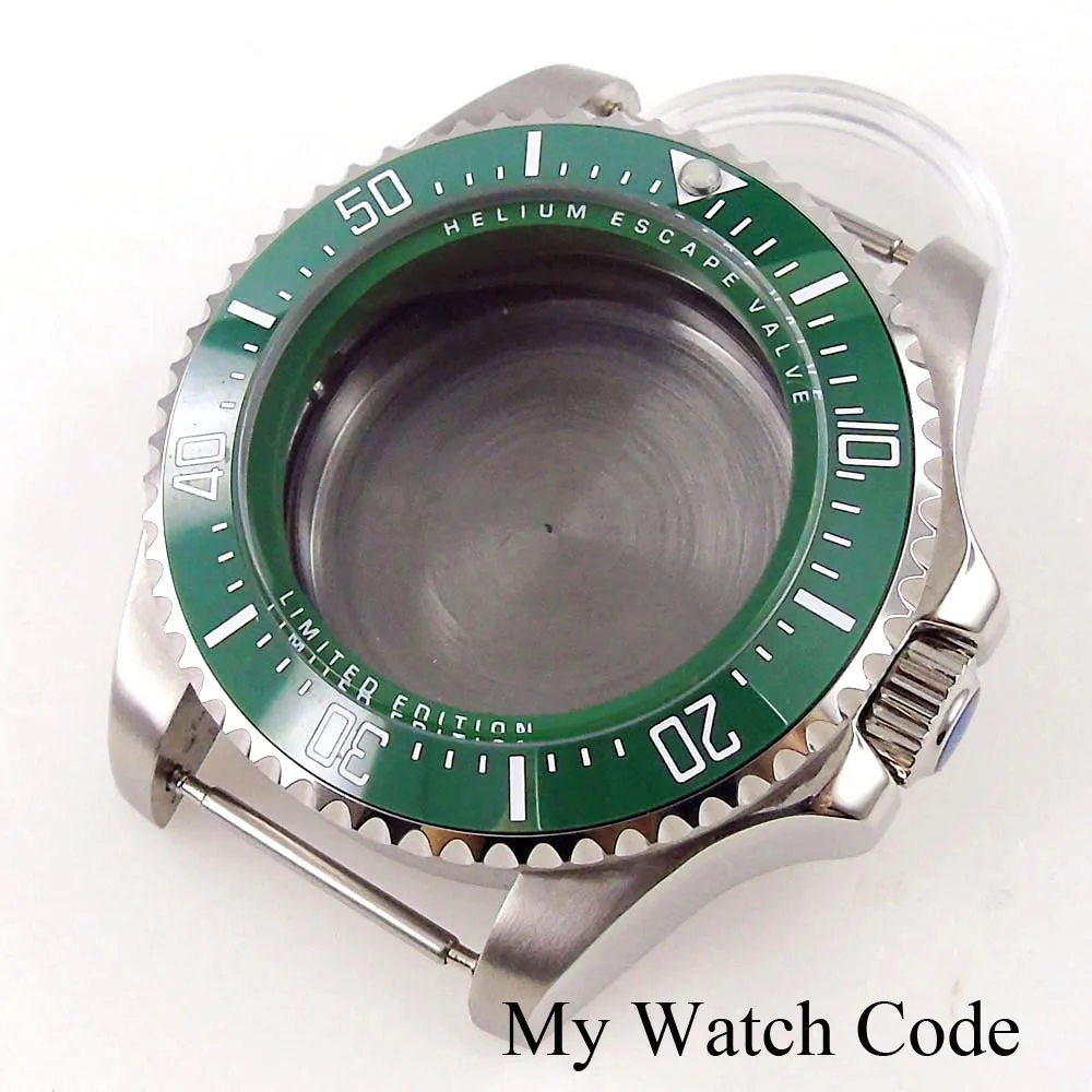 SEA 43MM Steel Watch Case with SAPPHIRE GLASS for NH34 NH35 NH36 NH38 ETA2825 PT5000 MIYOTA DG MINGZHU Movt 904L Bracelet