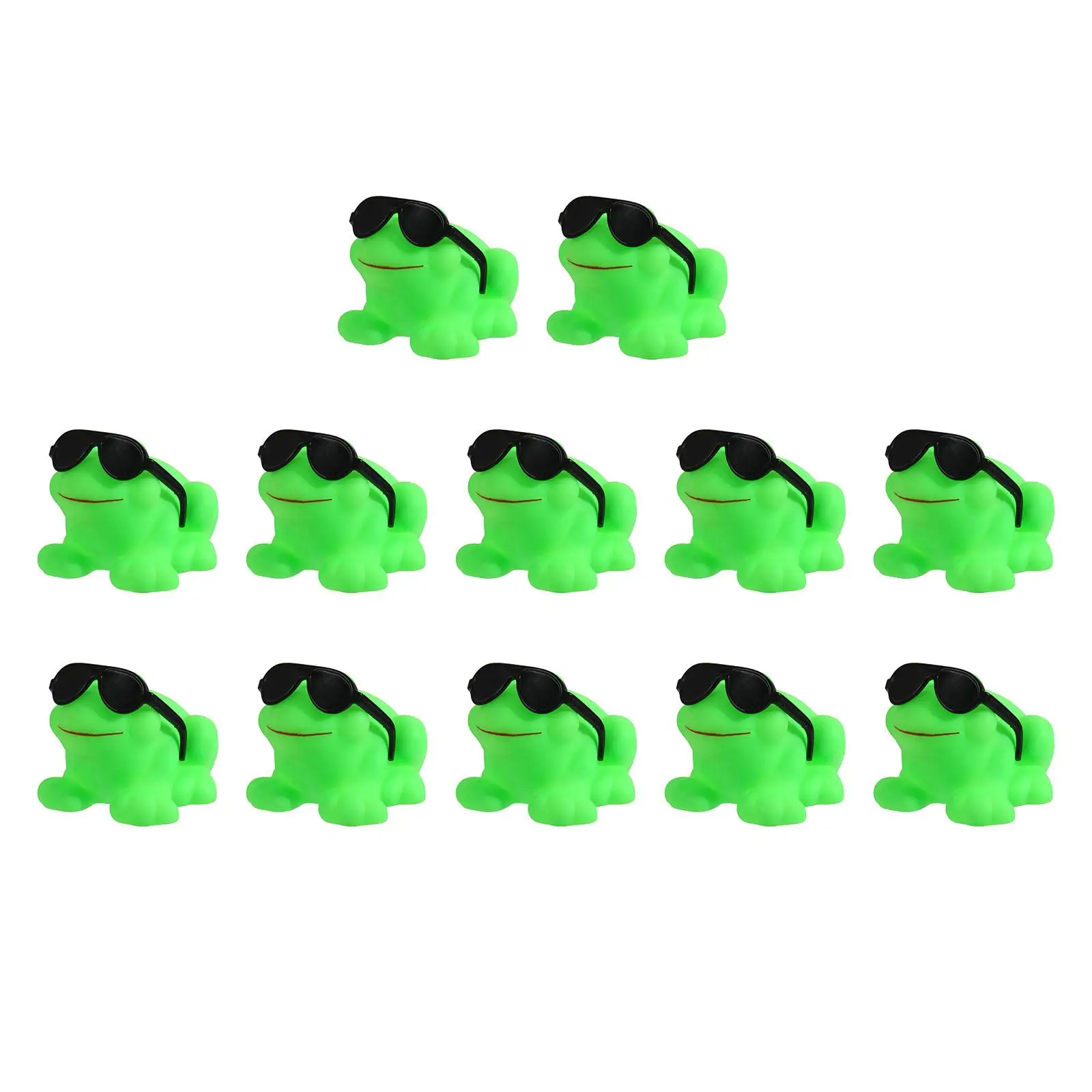 12Pcs Squeaky Frogs Baby Bath Toys Dabbling Toy Novelty Green Rubber Frogs for