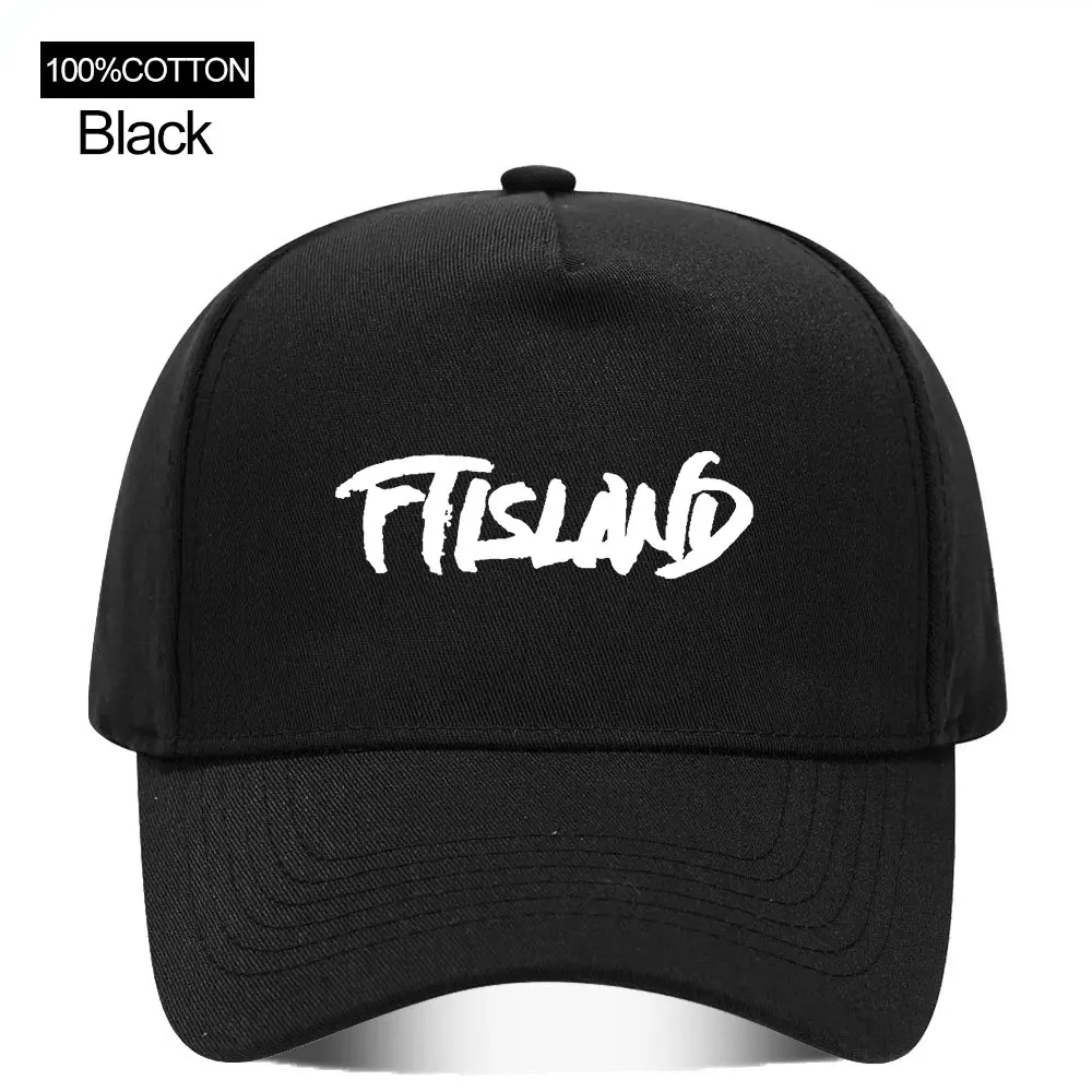 Kpop FTISLAND Printed Baseball Cap for Men and Women 100% Cotton Classic Streetwear Hat Adjustable Size Outdoor Sports