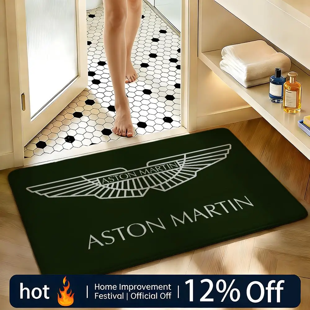 Image of Weicher, saugfähiger, rutschfester Teppich der Marke Aston Martin, Bodenmatte, Heimdekoration, Fußmatte, Schlafzimmer-Bodenmatte, Duschteppich