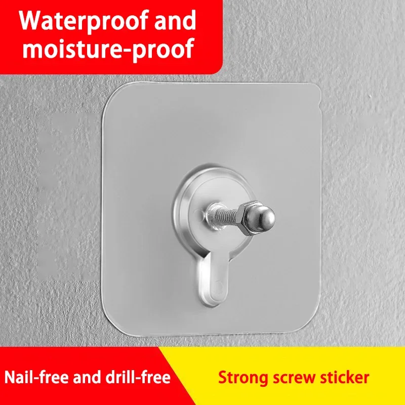 Punch Free Self Adhesive Screw Hook Nail Free Wall Hanging Sticker For Dorm Kitchen Photo Frame Picture Mount Storage Tool