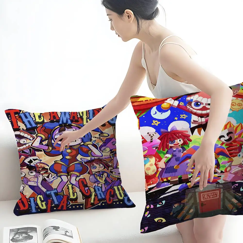 Animation A-Amazing D-Digital Circus Lucky Dragon Pillow Cover Sofa Cushion Cover Home Room Decoration Children Gift