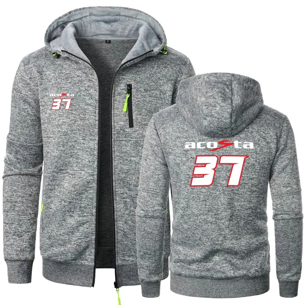 Moletom masculino motociclista corrida pedro acosta 37 gp equitação hoodies jaqueta cardigan zíper suéteres sportwear velo com capuz