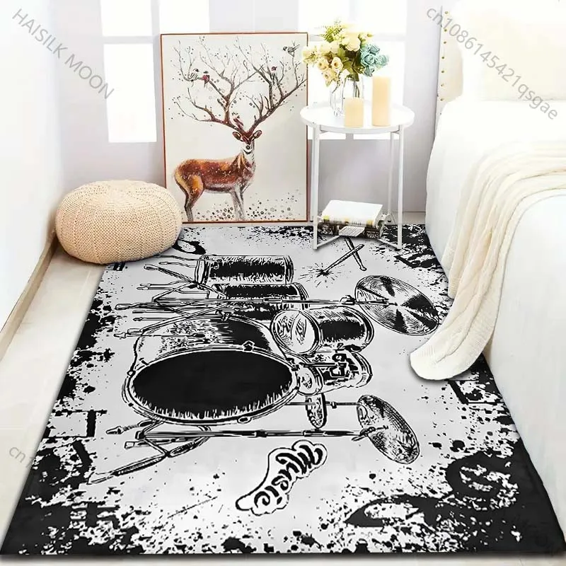 مختلف الأحجام مجموعة طبلة الإبداعية طباعة السجاد لغرفة المعيشة غرفة نوم السرير أريكة الجدول الكلمة حصيرة منطقة المنزل البساط ديكور حجم كبير #3