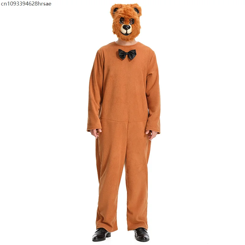 

2025 New Arrival Bear Halloween Dress Up Jumpsuit Men Adult Funny Brown Bear Holiday Party cosplay Costume