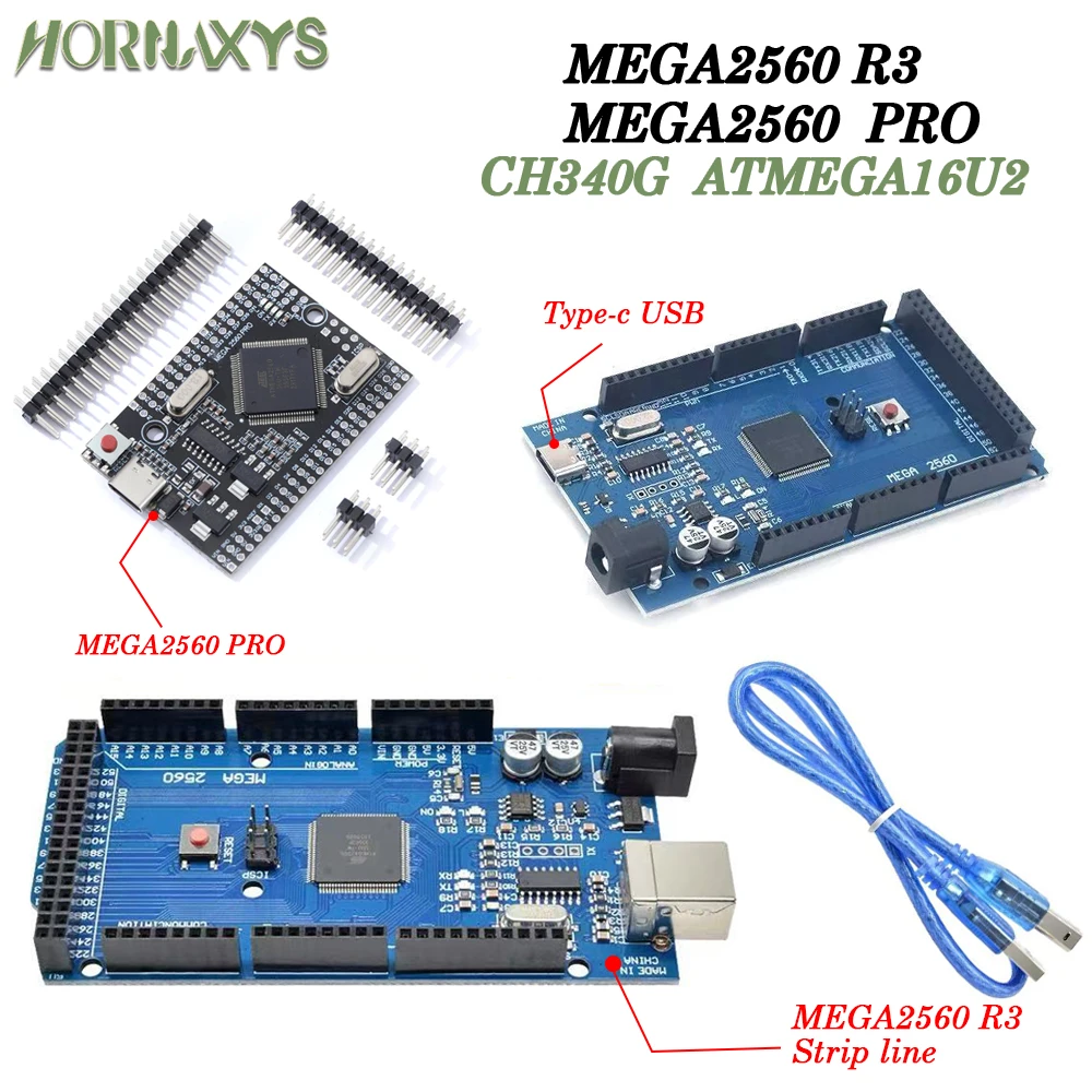 

MEGA2560 MEGA 2560 R3 (ATmega2560-16AU CH340G) Pro mini MEGA2560 AVR USB board Development board MEGA2560 with Cable for arduino