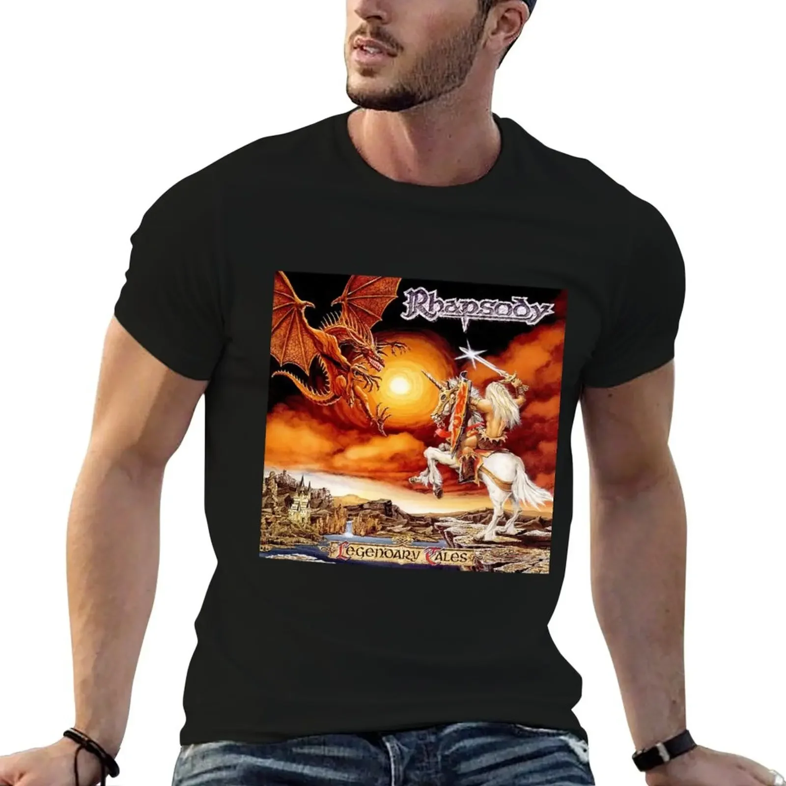 

Rhapsody of fire legendary tales power metal band folk T-Shirt street wear for a boy big and tall t shirts for men