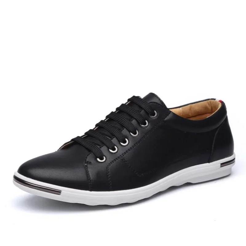 Moda masculina sapatos de couro 2024 plus size 46 sapatos de couro masculino simples designer sapatos masculinos respirável clássico rendas tênis