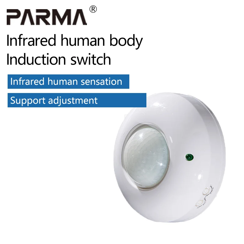 Intelligent infrared human body sensing switch - ceiling-mounted household sensor with high power, adjustable delay function,
