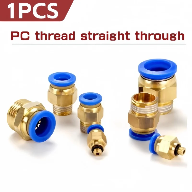 1/8'' 1/4'' 3/8'' 1/2'' Male-4 6 8 10 12mm   Pneumatic Connectors Male Straight One-Touch Fittings, PC6-01