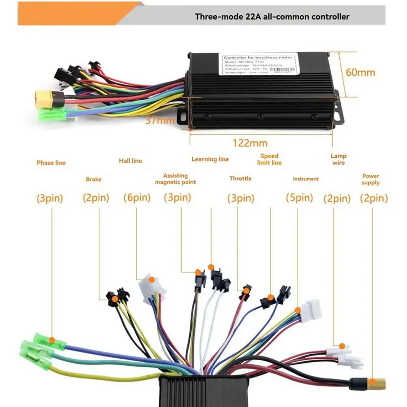 AT21-36V 48V 22A 500W 750W Brushless Motor Drive Controller S861 LCD Kit Color For Electric Mountain Bike Scooter Repair
