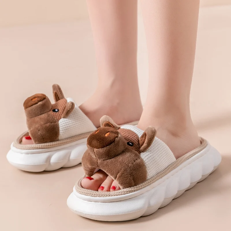 Animal Slippers Funny Pig Women\'s Home Slides EVA Indoor Cartoon Soft Non-slip Platform House Shoes For Girls Designer