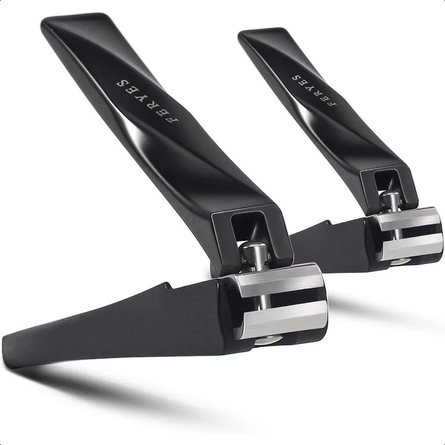 

Nail Clippers with Catcher 2 PCS Set No Splash Fingernail Clipper and Toenail Clipper Stainl Steel Nail Cutters W Black Metal C