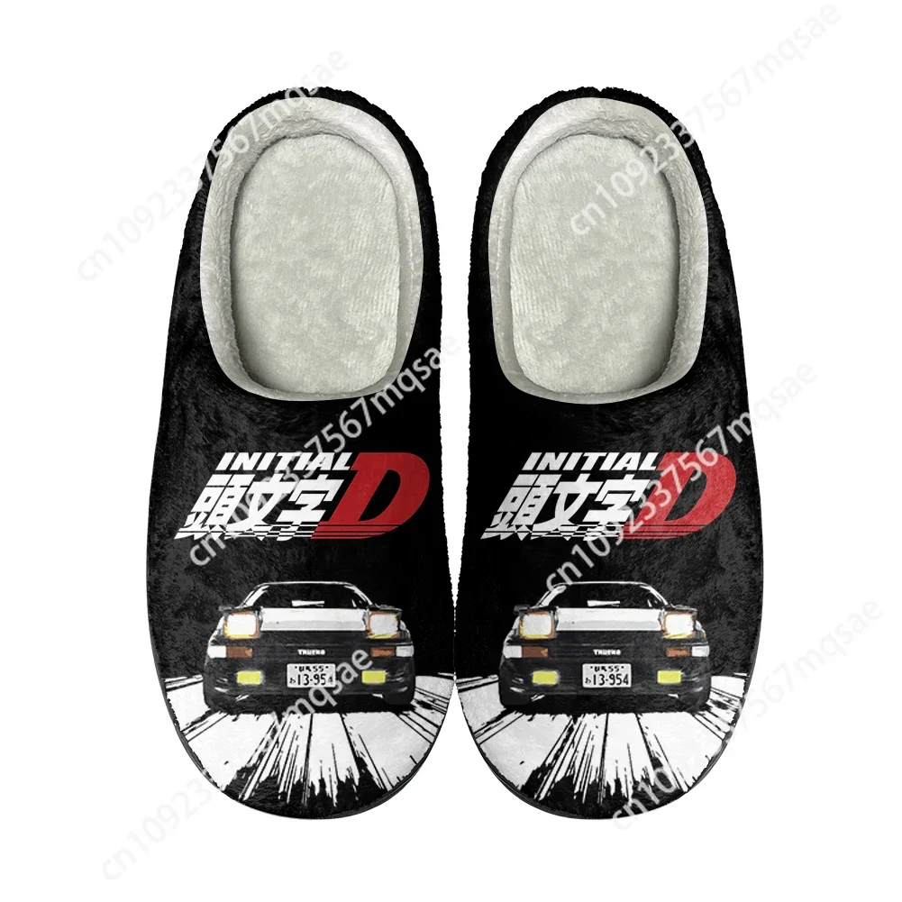 

Japanese Anime Initial D Home Cotton Custom Slippers Mens Womens Sandals Plush Rock Band Casual Keep Warm Shoes Thermal Slipper