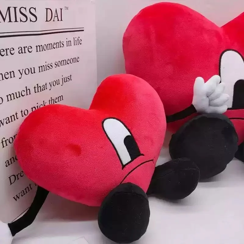 Abstract Red Heart Plush Pillow Cute Stuffed Toy For Couple Valentines Gift For Girlfriend Home Sofa Decor Throw Pillow