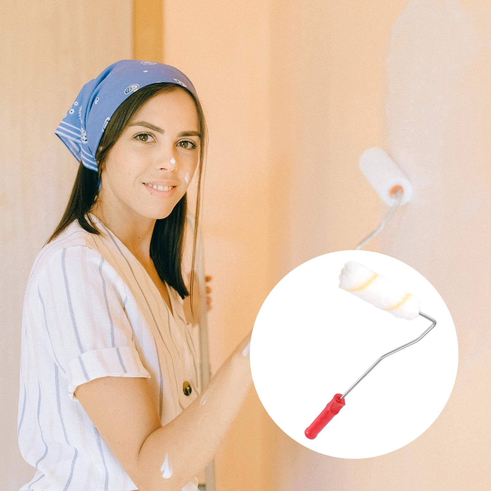 

4 Inch Multifunction DIY Wall Paint Roller Brush Set Roller Paint Brush Handle Tool 1Pc Brush with 10Pcs Roller Brush Parts for