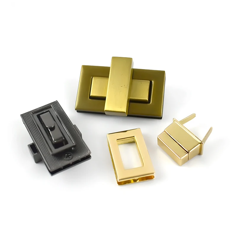1-5Pc Metal Square Lock Buckle Handbag Turn Twist Locks Clasp Purse Closure Toggle Latch Buckles DIY Bag Replacement Accessories
