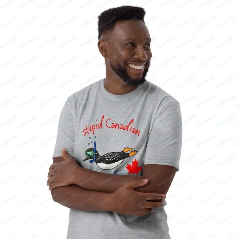 Stylish Stupid Canadian Wolf Bird T-shirt Animal Lover Gift Funny Canadian Loon “Wolf Bird” Childlike Drawing Cute Silly Canada