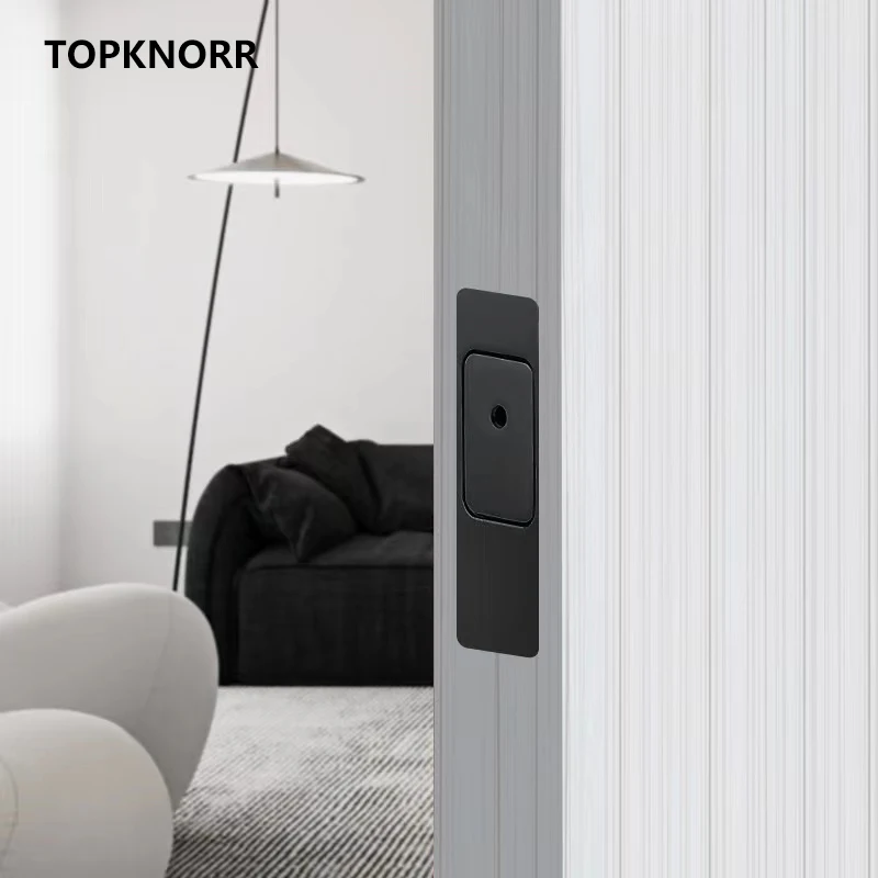 Invisible Magnetic Automatic Wooden Door Sub-mother Door Hidden Pin Door Bolt One Press to Open Folding Door Pin Lock