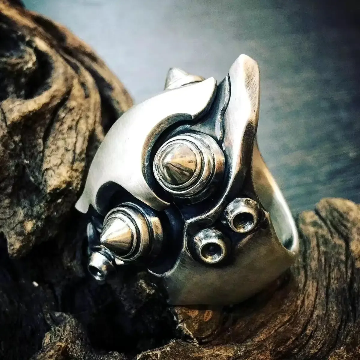 NUOVO anello stile meccanico in metallo vintage punk regalo creativo strumenti portatili EDC di dimensioni regolabili