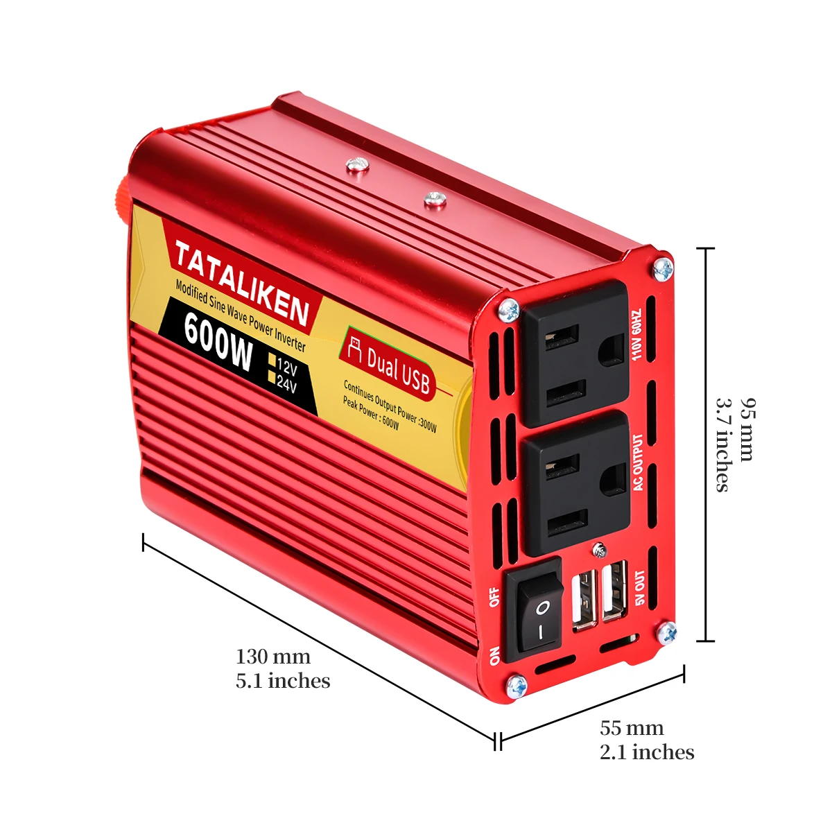 US-Steckdosen wechsel richter 12V 60Hz 110V 600W 1500W 2000W 2500W, tragbarer fahrzeug montierter Haushalts frequenz wandler