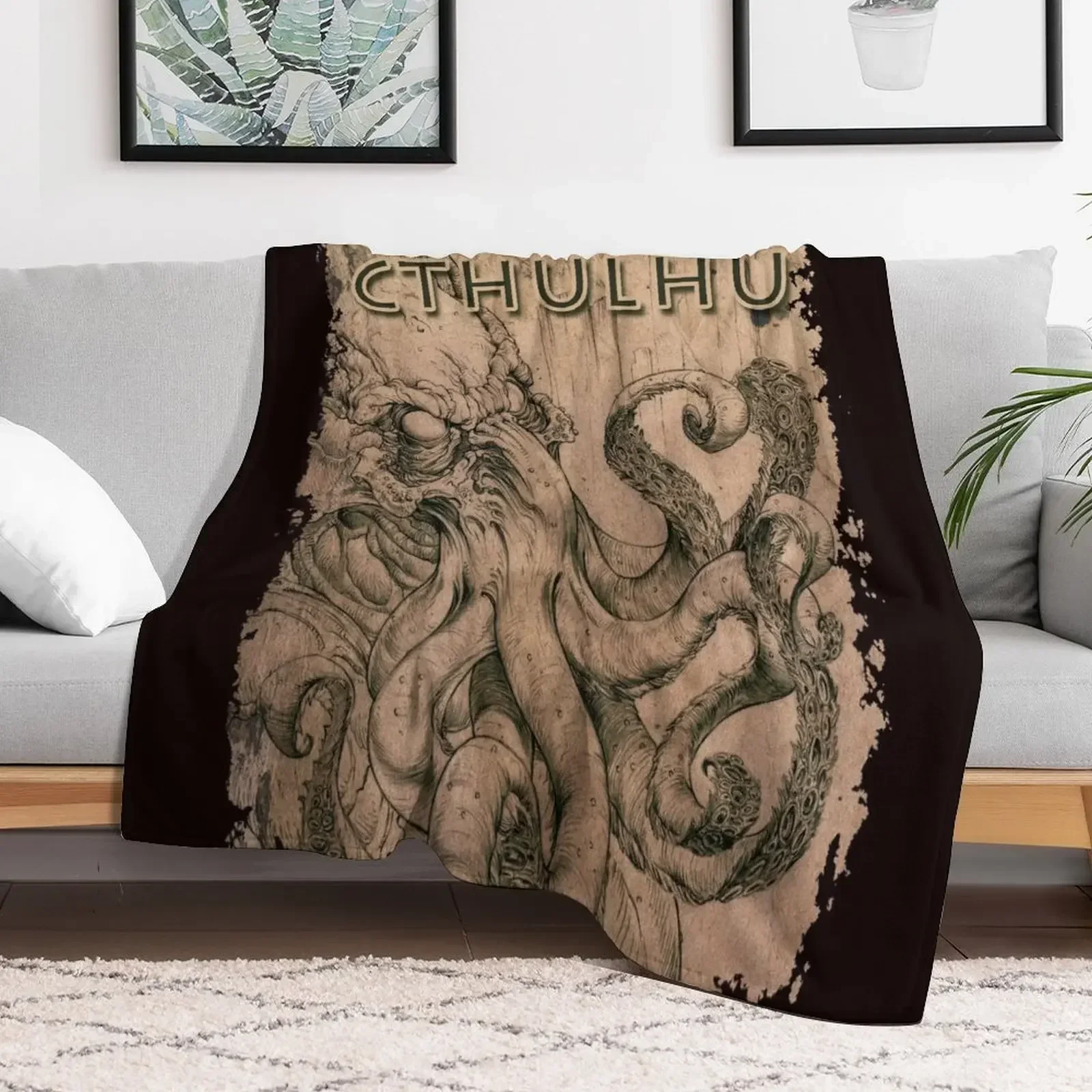 Cthulhu The Ancient Throw Blanket Plaid Cute Plaid Giant Sofa Blankets