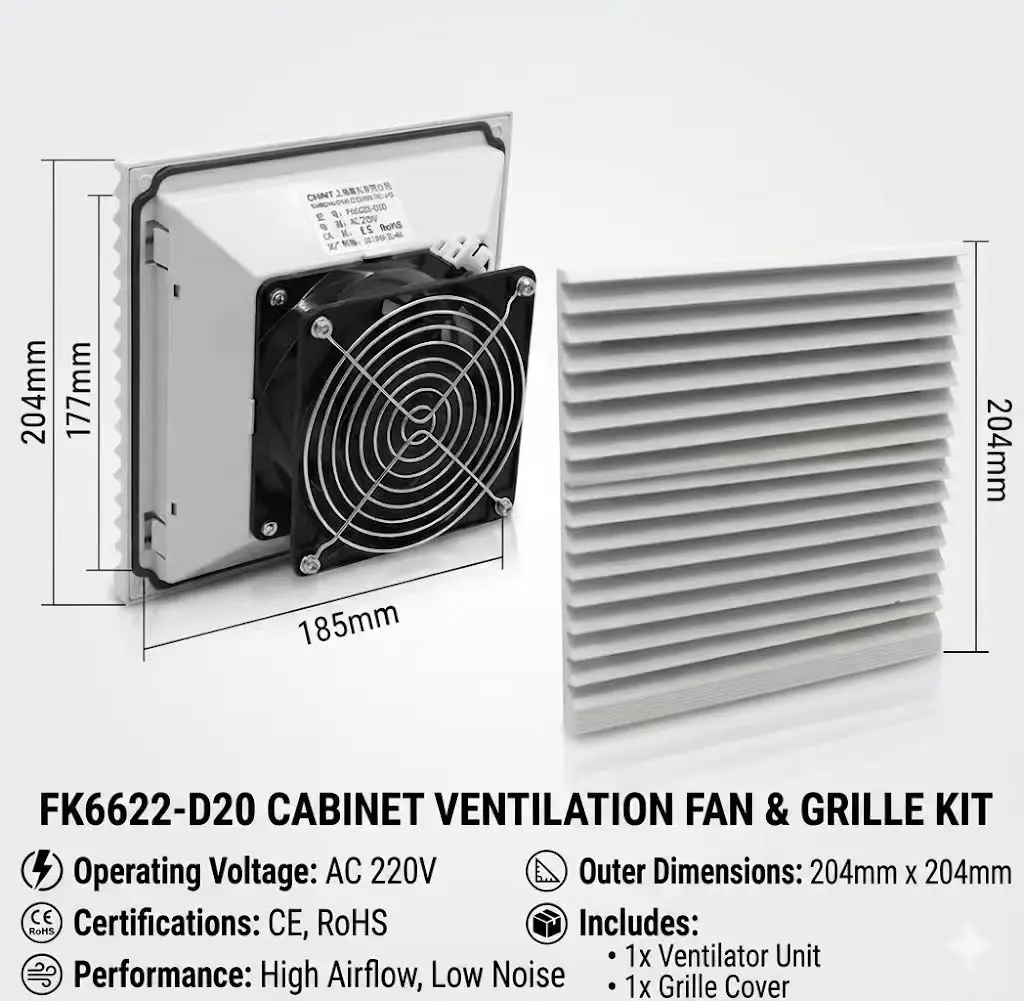 115V 230V Fan with Cabinets Ventilation Exhaust Suction Cooling System Units for Shutters Filter AC 115/230V