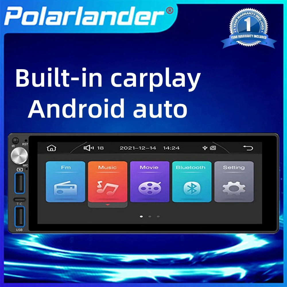 

6.9 Inch Single Din Car Radio MP5 Player Bluetooth Voice Control FM USB SD AUX For Universal Car