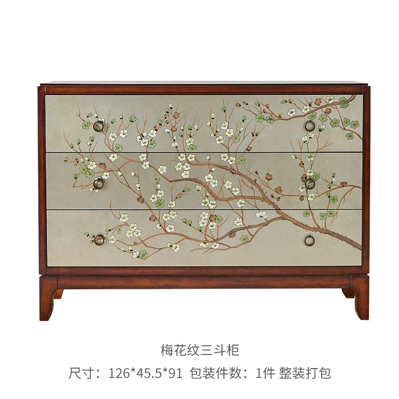 

American Style Chest of Drawers Entrance Cabinet Home Chinese Style Painted Vintage Furniture Locker