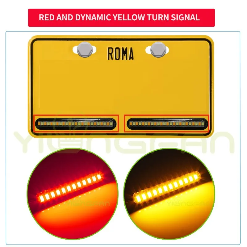 Barra de luz trasera LED para motocicleta, señal de giro de freno, Color rojo, ámbar, blanco y ámbar, 24LED, 12V, 2 piezas