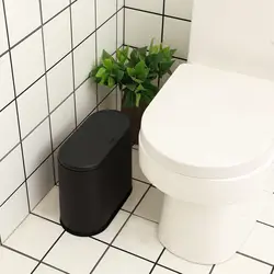 VEEHOME Creative Double Layer Black Trash Can For Living Room Kitchen Bathroom No Lid Narrow Space Storage Bucket Sewing Cloth