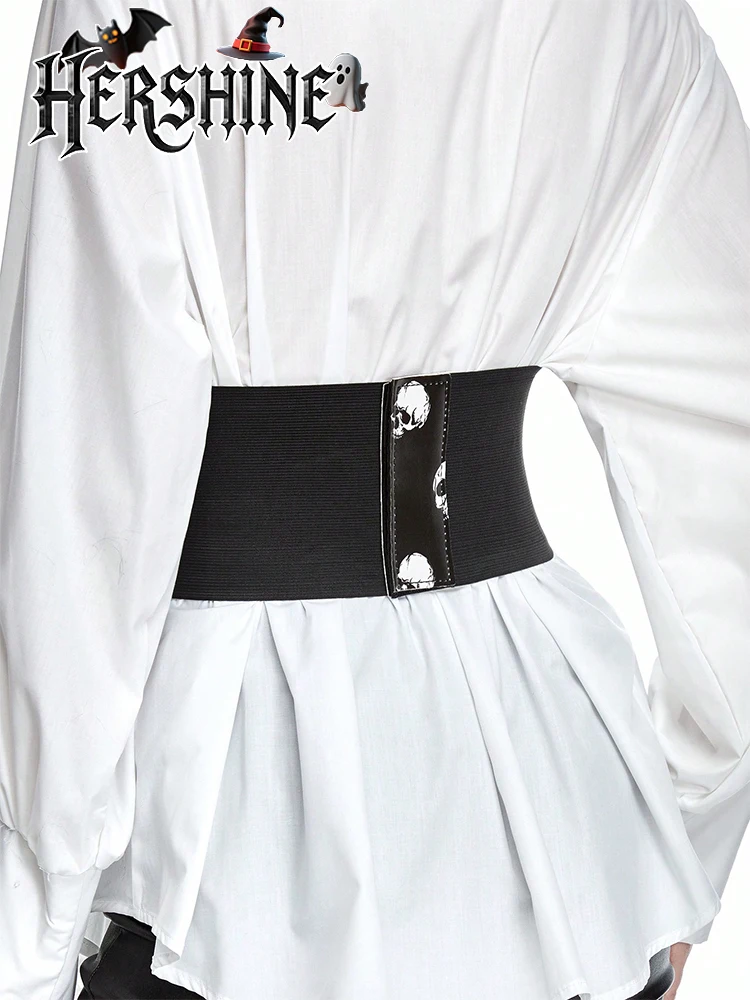 قطعة واحدة من غطاء الخصر على شكل جمجمة سوداء للنساء مع زخرفة عين خماسية Y2K على الطراز القوطي الداكن ملحقات الهالوين الأساسية #2