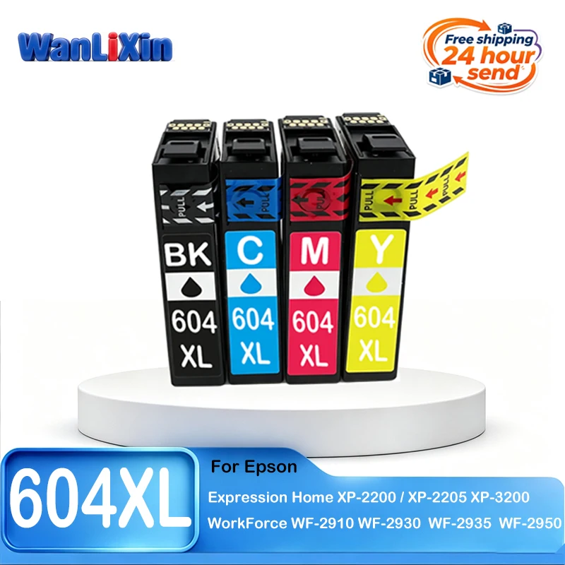 1-5Sets E604XL 604XL T604XL Ink CartridgeCompatible for Epson XP2205 XP-2200 XP4205 XP-3200 XP4200 WF-2910 WF2930 WF2950 Printer