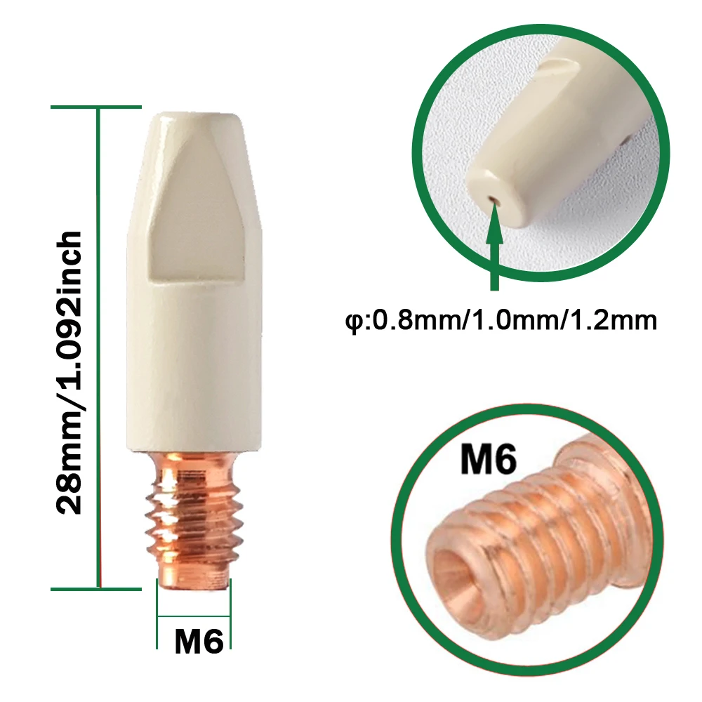 MB-24KD طلاء جديد حماية غير الأسهم فوهة الاتصال نصائح 0.8/1.0/1.2 مللي متر حامل فوهة الغاز ل 24KD MIG MAG شعلة لحام