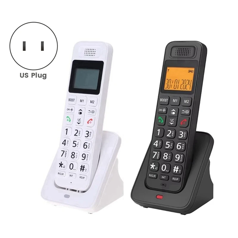 D1018 Телефон Бизнес Офис Домашний портативный цифровой беспроводной телефон низкого излучения с ЖК-дисплеем Американская вилка