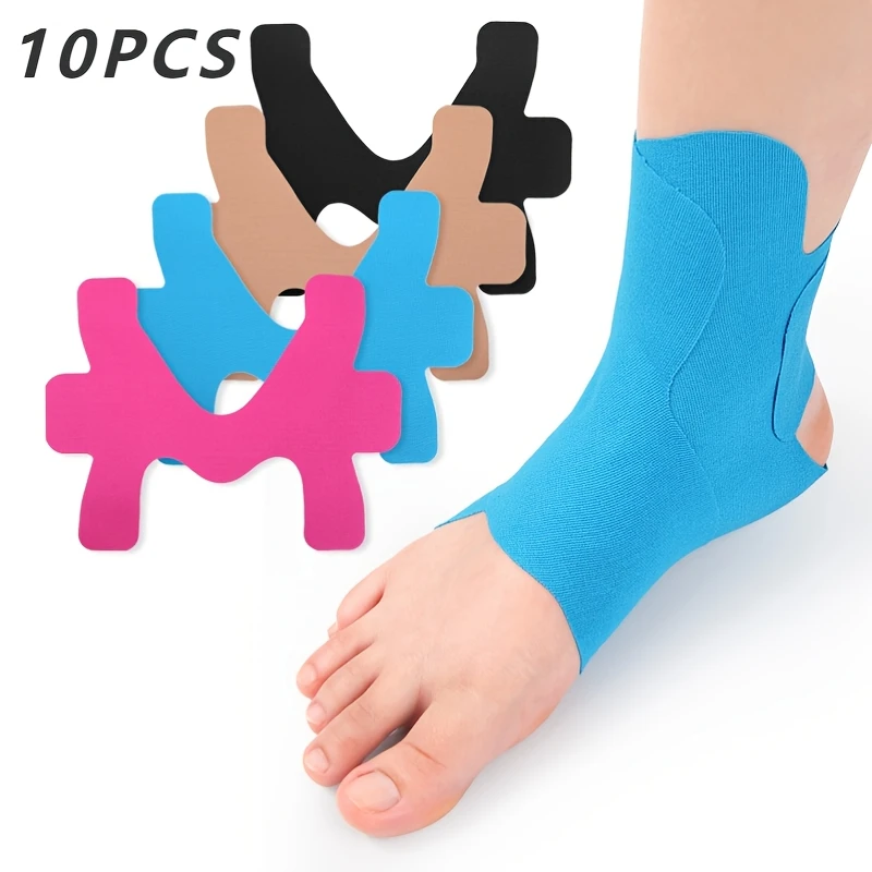 

10pcs pre- cut knee sports tape- Elastic breathable knee support stabilization patch, pain relief, latex free and low allergy