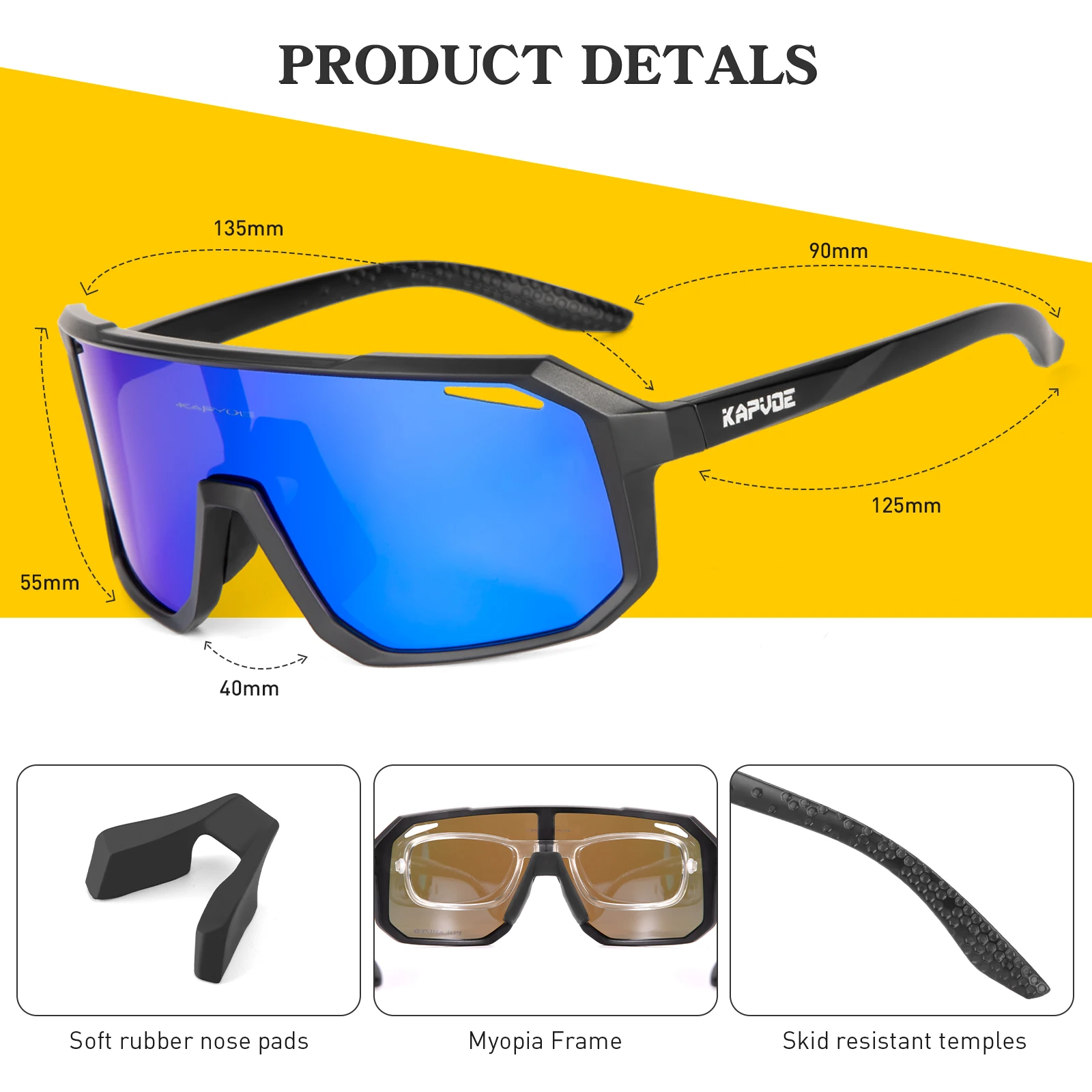 Kapvoe Photochromic Sunglasses MTB Bicycle Glasses UV400 Men Women Outdoor Sports Running Eyewear Road Cycling Bike Goggles