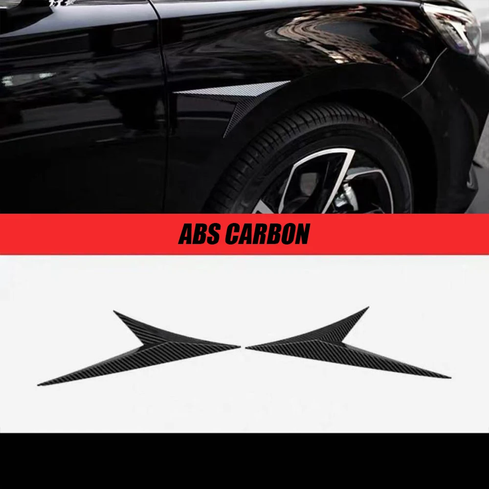 For MG GT MG 5 2022 2023 Carbon Black Car Side Wing Fender Door Emblem Badge Sticker Garnish Spoiler Trim ABS chrome Accessories