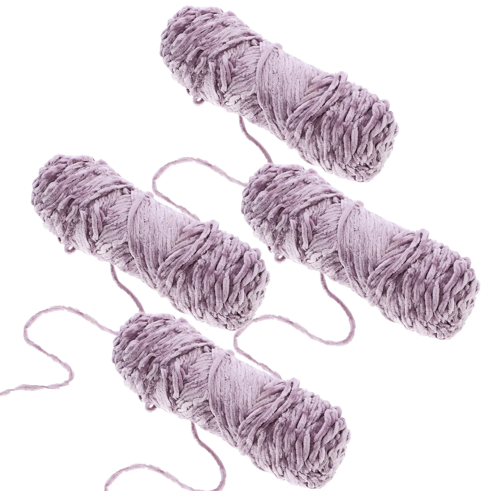 

4Pcs Hand Knitting Chenille Wool DIY Scarf Hat Thread Material Warm Soft Wool for Crochet Weaving Thread Material